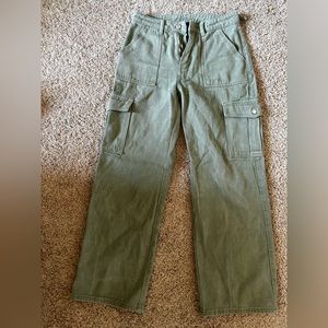 Green jean cargo pants size small
